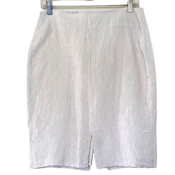 NWT Linen Banana Republic Sz 4  Micro Stripe Pencil Skirt - Picture 1 of 10